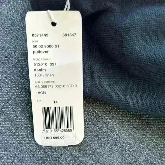 NWT Akris Punto tunic in denim color size 14.  3/4 length sleeves - Picture 9 of 9